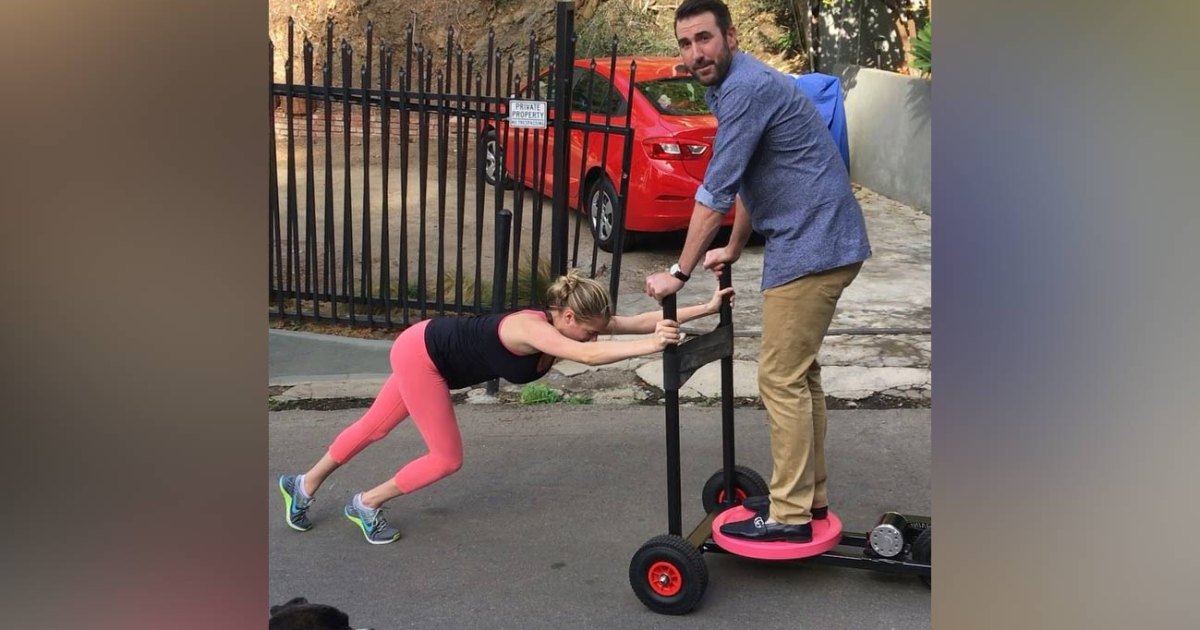 Watch: Kate Upton Does Uphill Sled Pushes Using Justin Verlander as Weight  - Muscle & Fitness