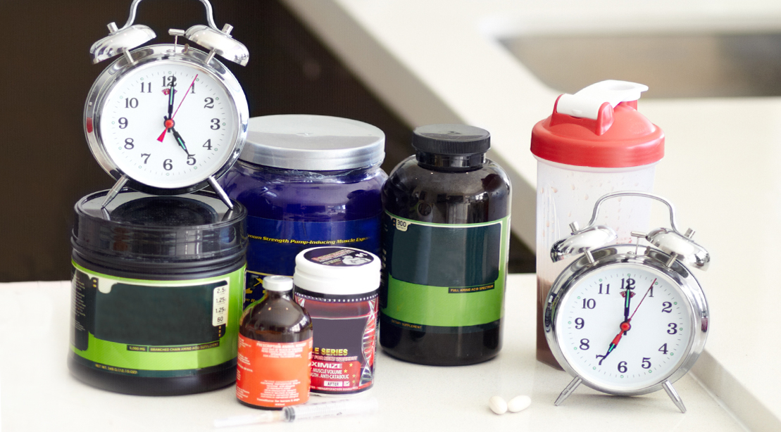 Variety of supplements and alarm clocks