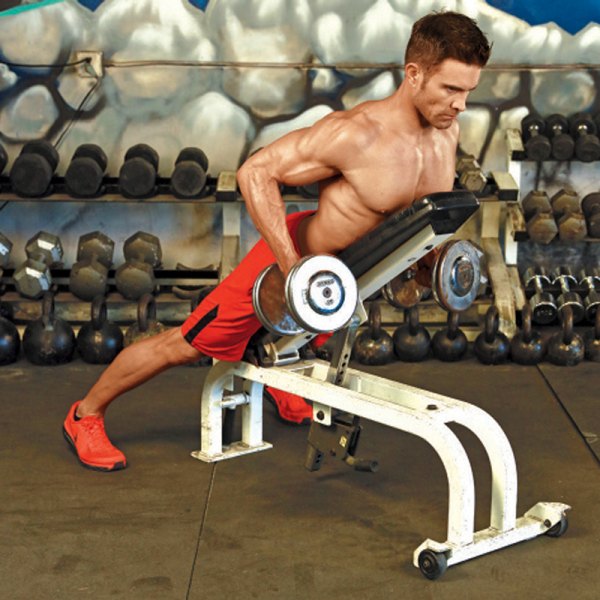 Chest-Supported Dumbbell Row Exercise Video Guide | Muscle & Fitness