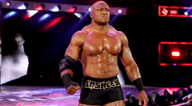 Professional Wrestler Bobby Lashley Walking Down The WWE Entrance. 