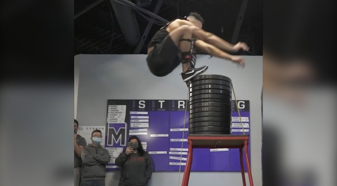 Chris Spell sets Guinness World Record with 67-inch standing jump