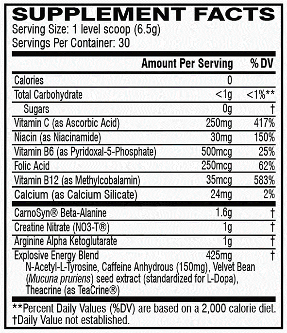 c4 pre workout composition