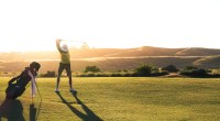 Main playing solo on the golf course